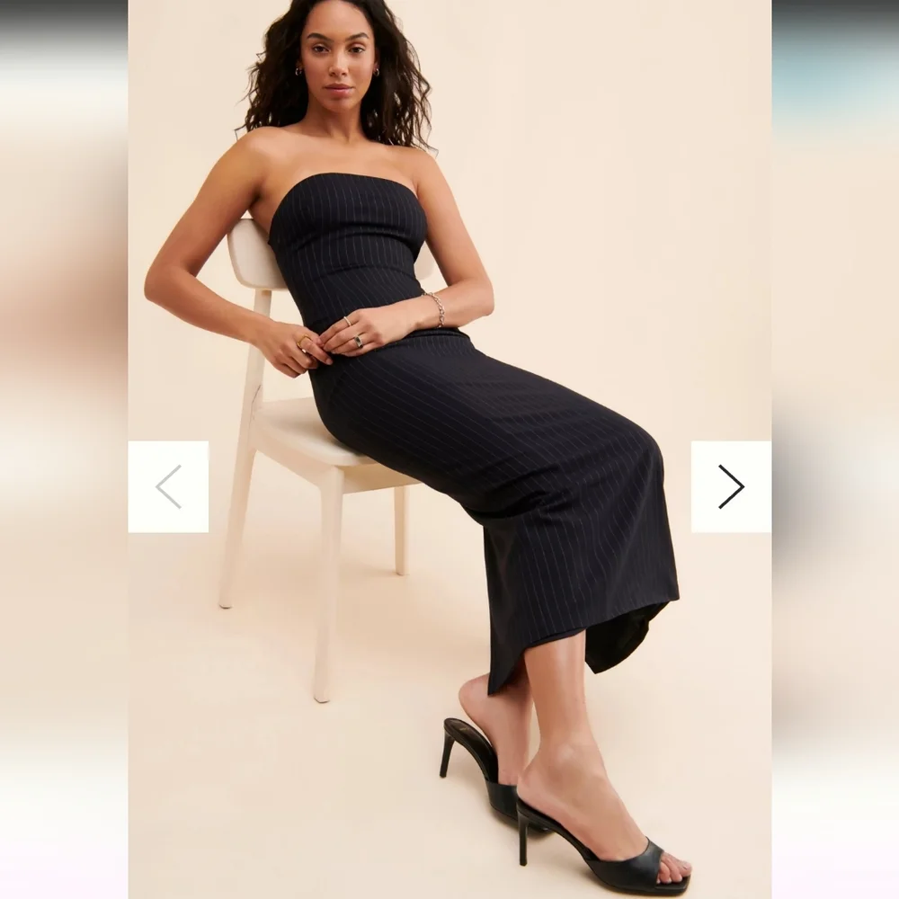 ANTROPOLOGIE 4th & Reckless Carly Strapless Stripe Dress MIDI DRESS SAIZE SMALL - Picture 2 of 15